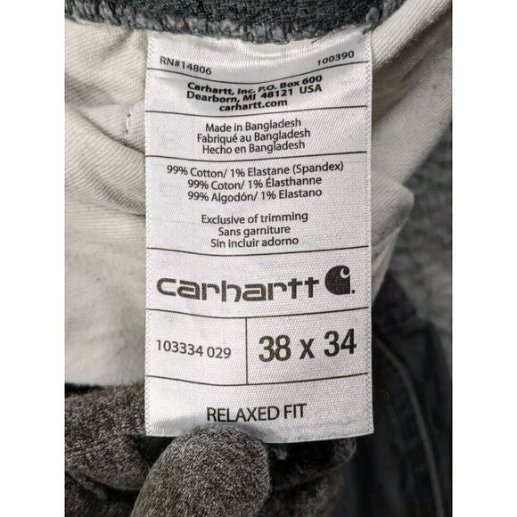 Carhartt Pants Mens 38x34 (Actual 38x31) Double Front Knee Duck Carpenter Gray - Picture 4 of 16